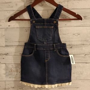 🔥5 for $25🔥Old Navy lace trimmed Jean Overall Jumper 3t